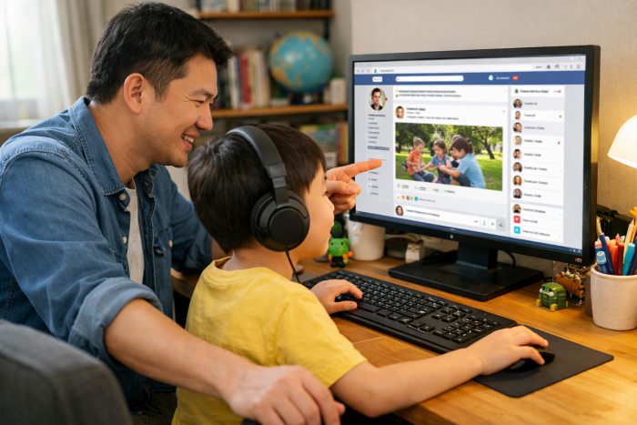 青少年需要更多陪伴與傾聽，幫助建立健康的數位界線。（AI生成示意圖）